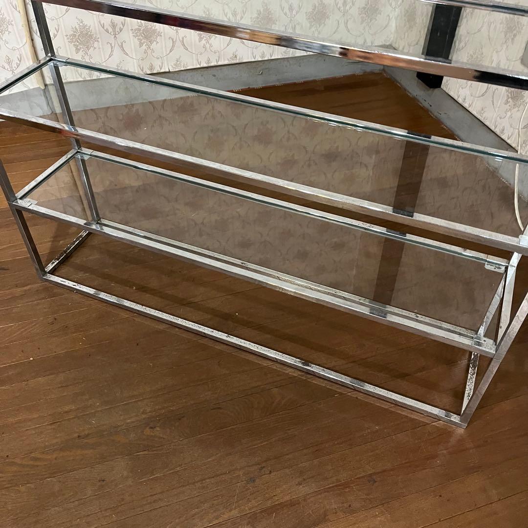 【インダストリアル】アイアンフレーム 5段 ガラスラック 飾り棚 シェルフ