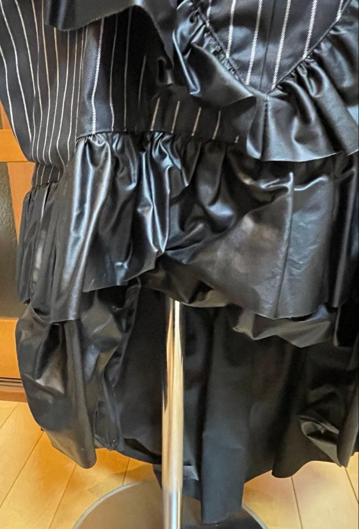 DelinquentGirl ストライプフリルドレス