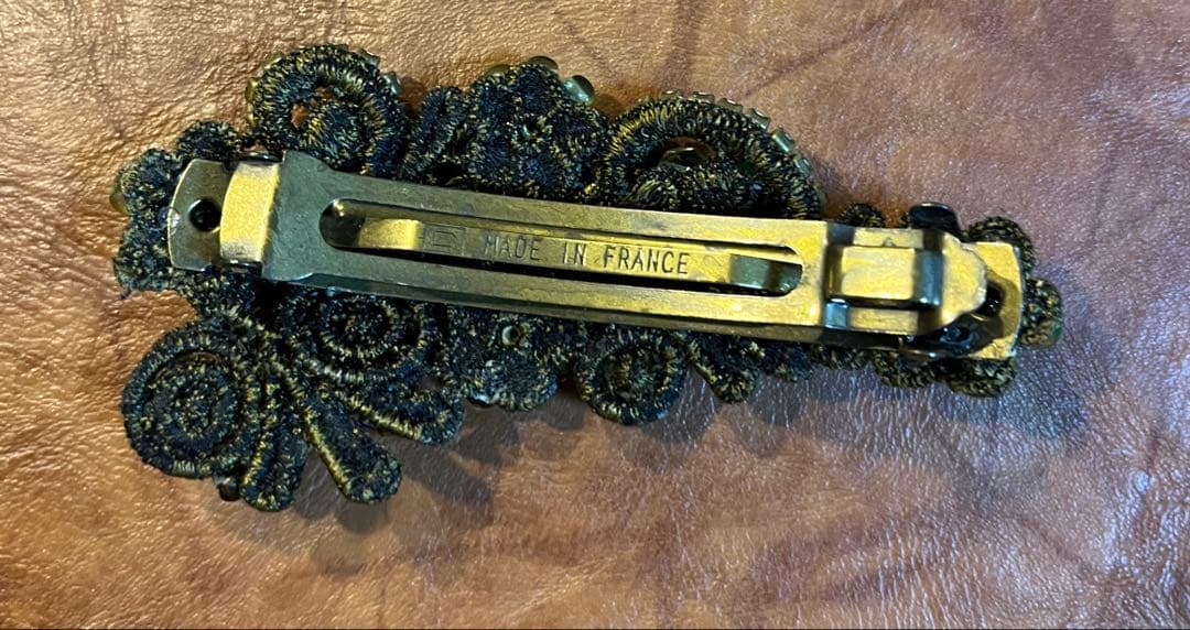 【美品】ミハエルネグリン 立体薔薇付きレースバレッタ