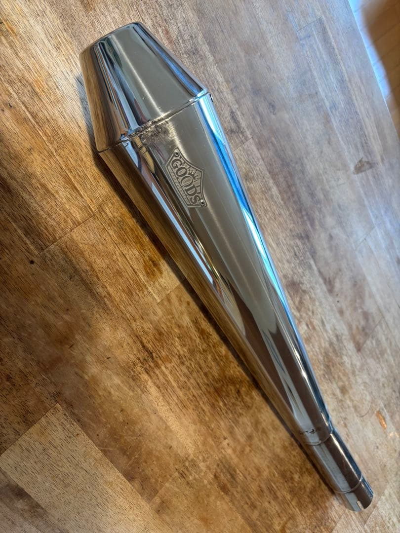 SR400 GOODS製 テーパードコーン スリップオンマフラー クランプ付