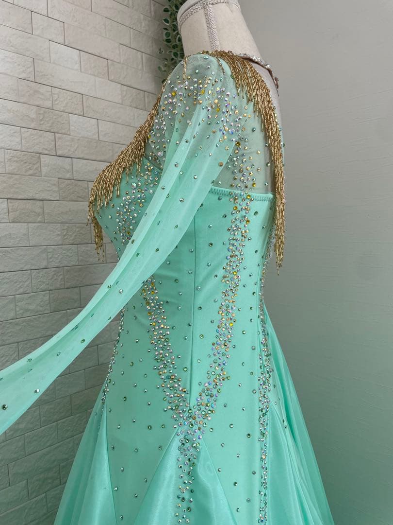 社交ダンス 【Chacott】スタンダードドレス ミントグリーン⭐️オーダードレス