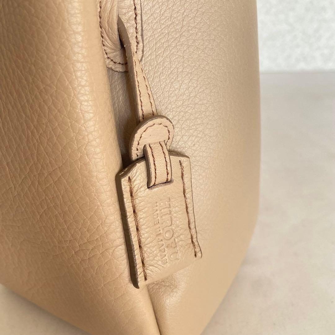 完売カラー✨HIROFU ヒロフ ロシェ レザーショルダーバッグ S ティー