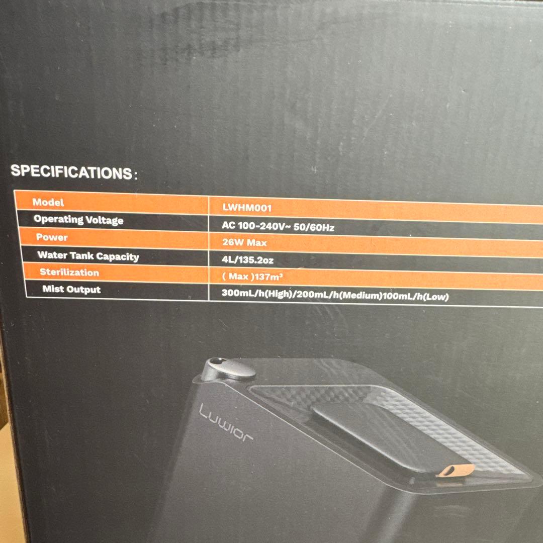 加湿器 卓上 除菌加湿器 Luwior 電解水除菌 超音波加湿器 大容量 4L