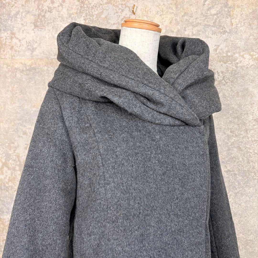 美品✨アルアバイル ウールアンゴラ×ダウン フードコート 2 グレー
