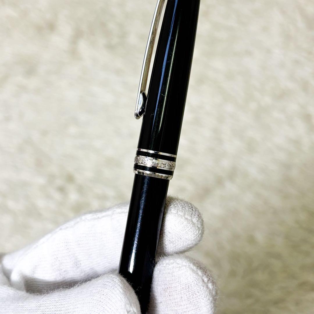 【美品】モンブラン マイスターシュテュック 回転式ボールペン ブラック プラチナ