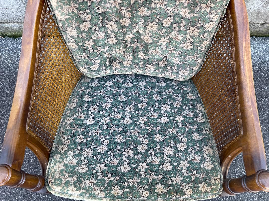 ★ カリモク コロニアル 一人掛け ソファ シングルソファ 古家具 昭和レトロ