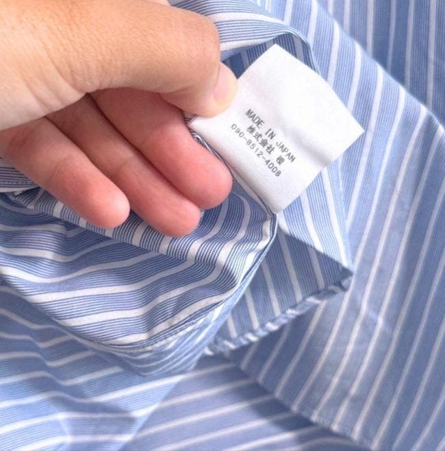 JUN MIKAMI ALUMO スイスコットンストライプハイネックブラウス