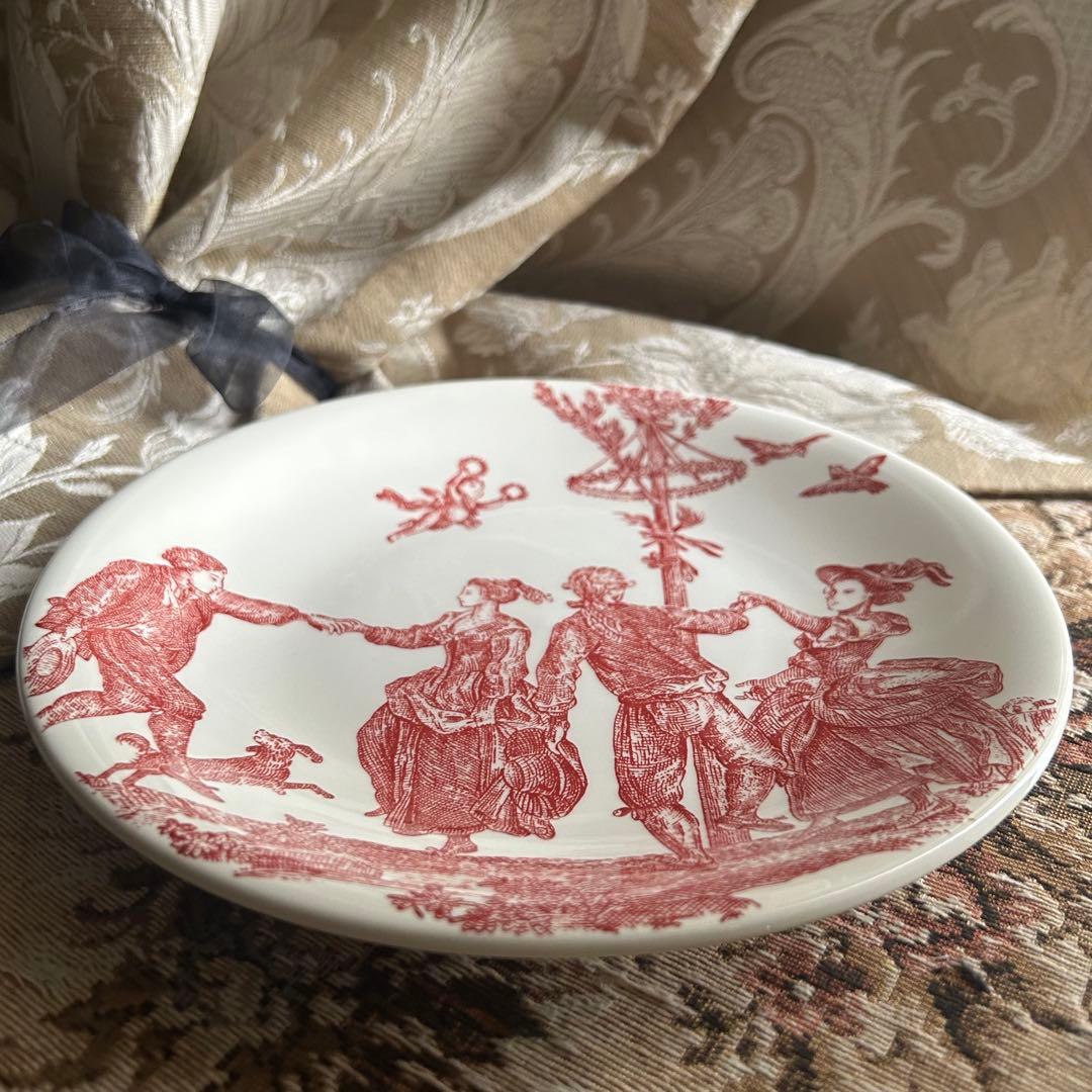 希少フランスGien【 Toile de Jouy 】トワルドジュイ プレート大