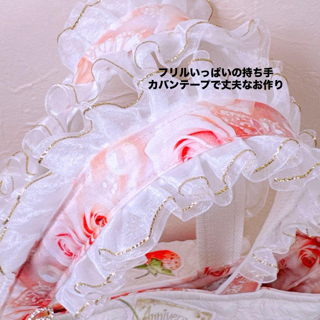 フ*ー様 コヤンイサムチョン♡リトルサンダーちゃんの薔薇と蝶々のフリルトートバッ