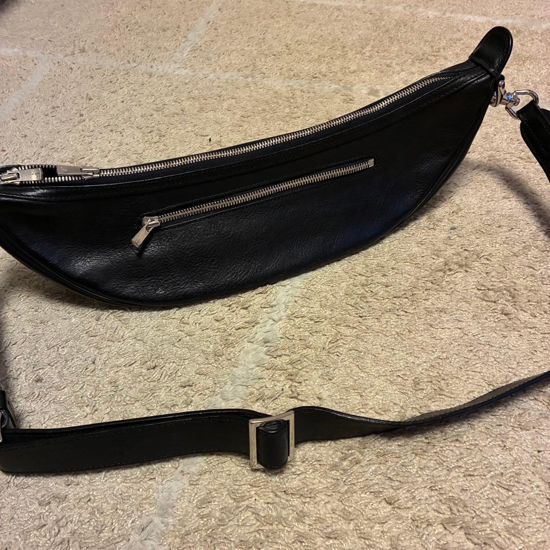 【美品】東京上野　万双　レザー　ショルダーバッグ　黒