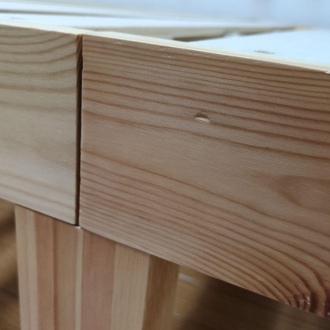 組み立て式 木製シングルすのこベッド 宮付き2口コンセント付き