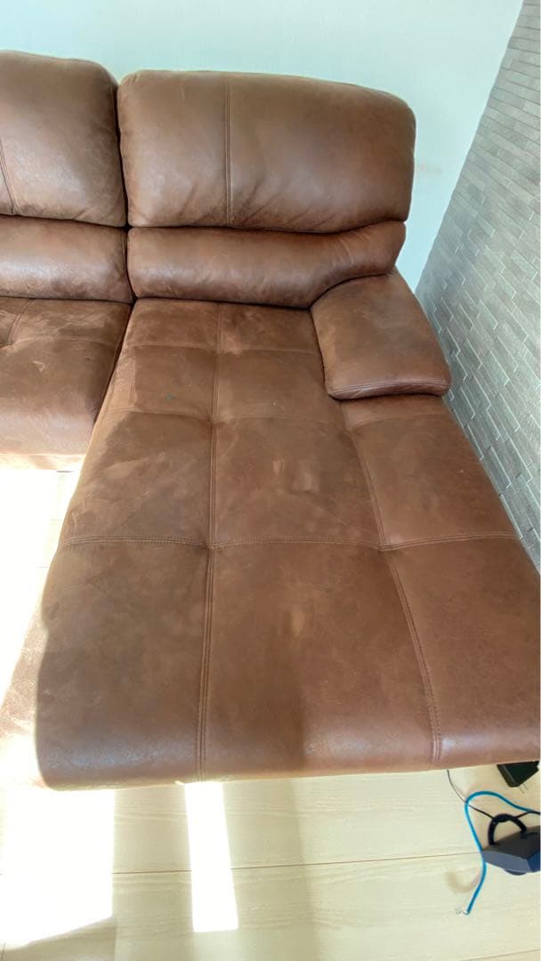 Relaxform メーダ レザーテックスカウチソファ S カカオ