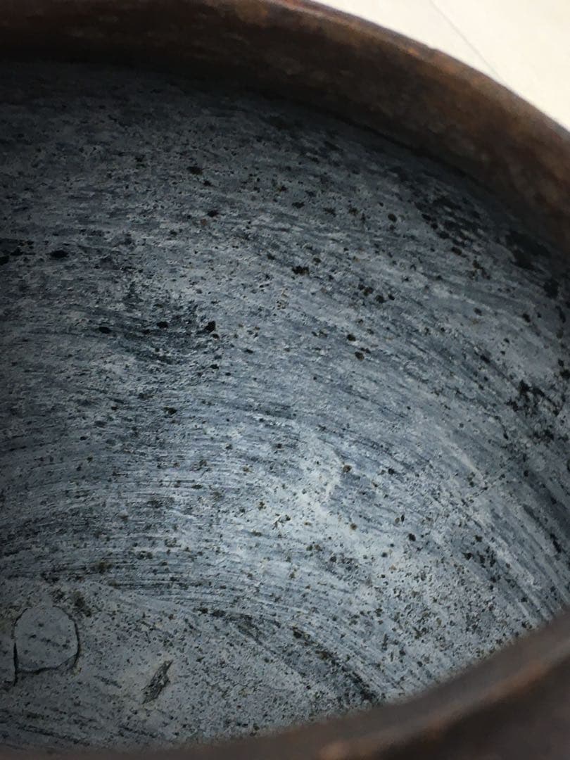 s295釜師 畠春斎 笹梅文 真形釜・茶釜 共箱 茶道具