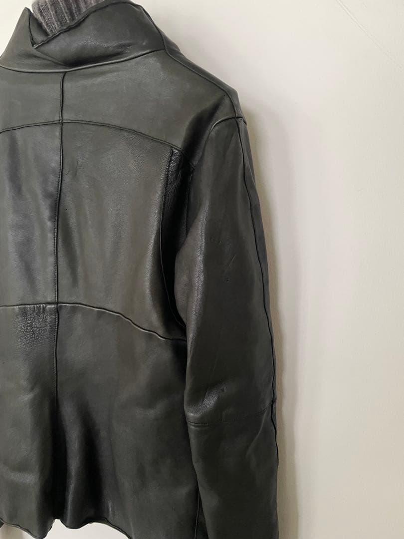 【TRANSIT PAR-SUCH】レザーニットシングルジャケット