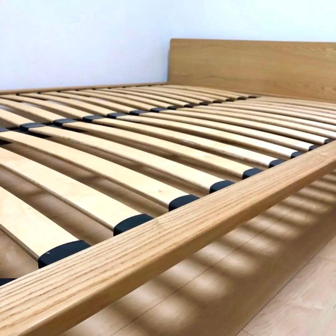 無印良品 ダブル ベットフレーム ナチュラル（+ヘッドボード）