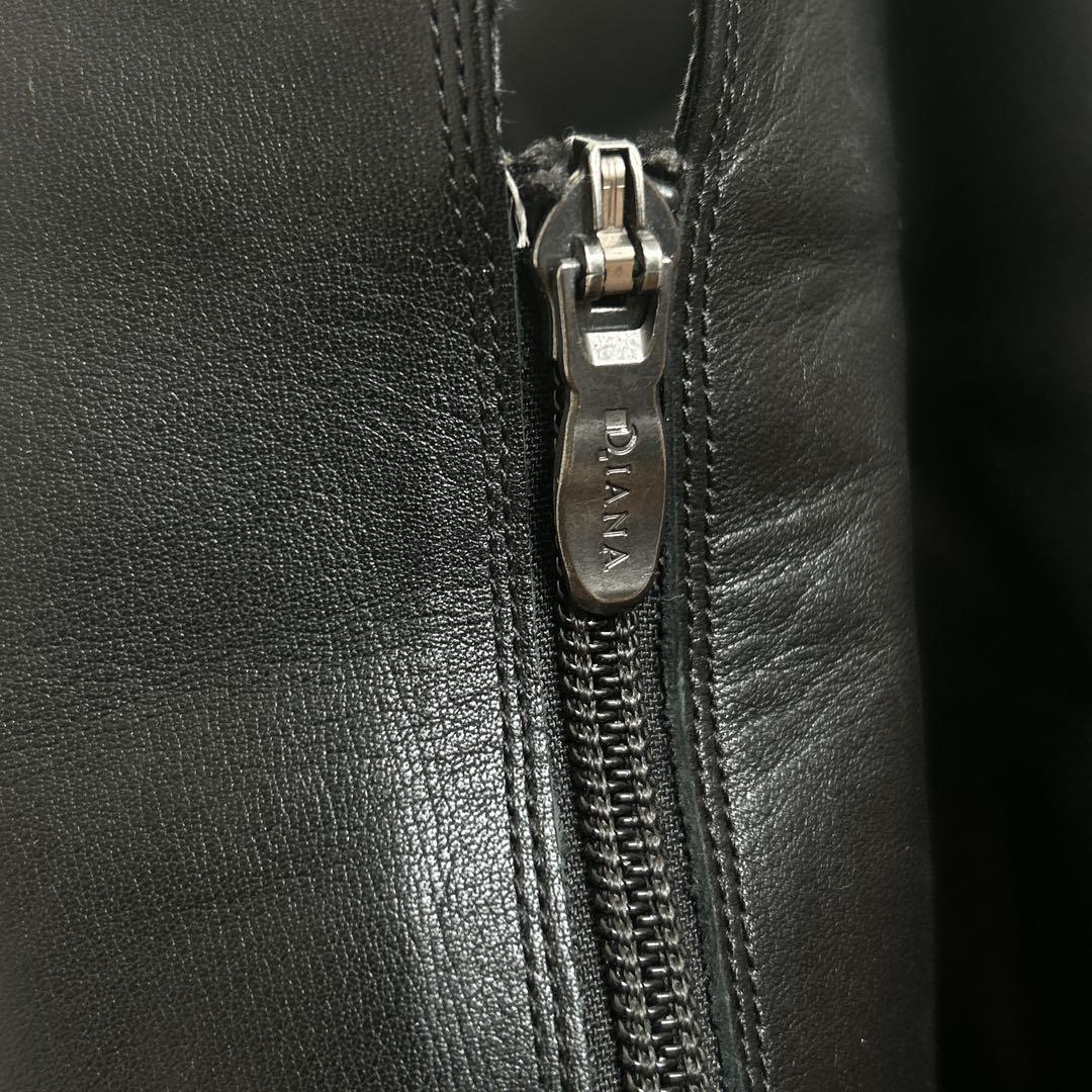 ダイアナ　24.5 ブラックレザー ニーハイブーツ