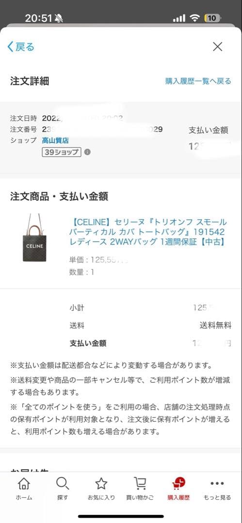 CELINE スモール バーティカル カバ トリオンフキャンバス セリーヌ