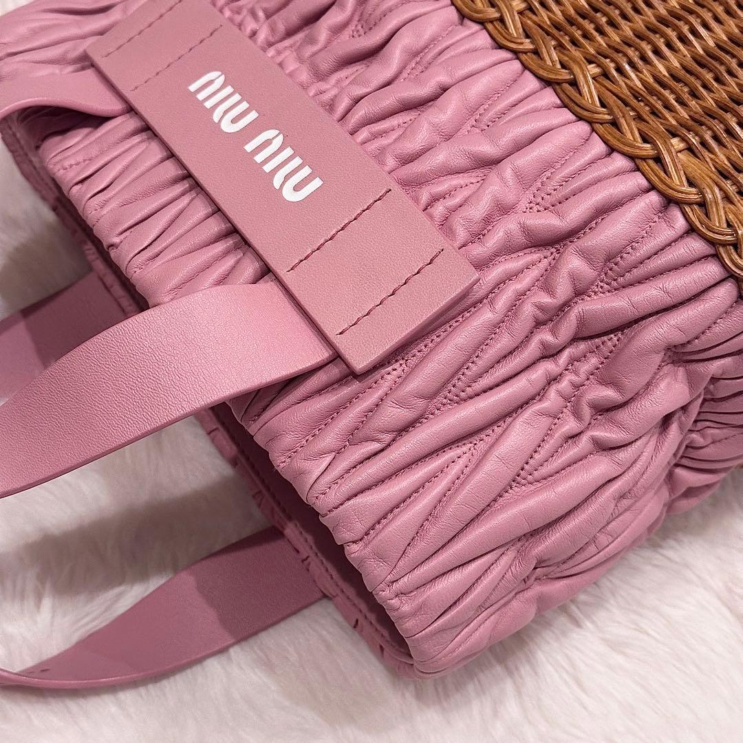 【MIU MIU】マテラッセ×ラタン かごバッグ