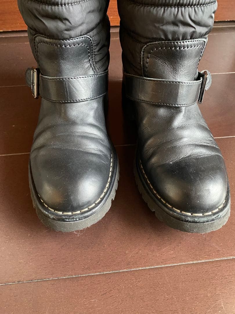 CHANEL キルティングエンジニアブーツ　ブラック　23.5cm