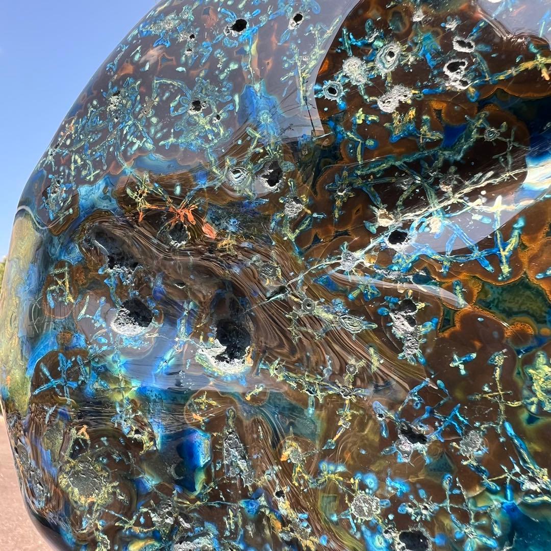 ✳️専用‼️✮家宝級逸品✮超極大✮癒される色模様✨ブルーメノウ 青瑪瑙 原石 天然石