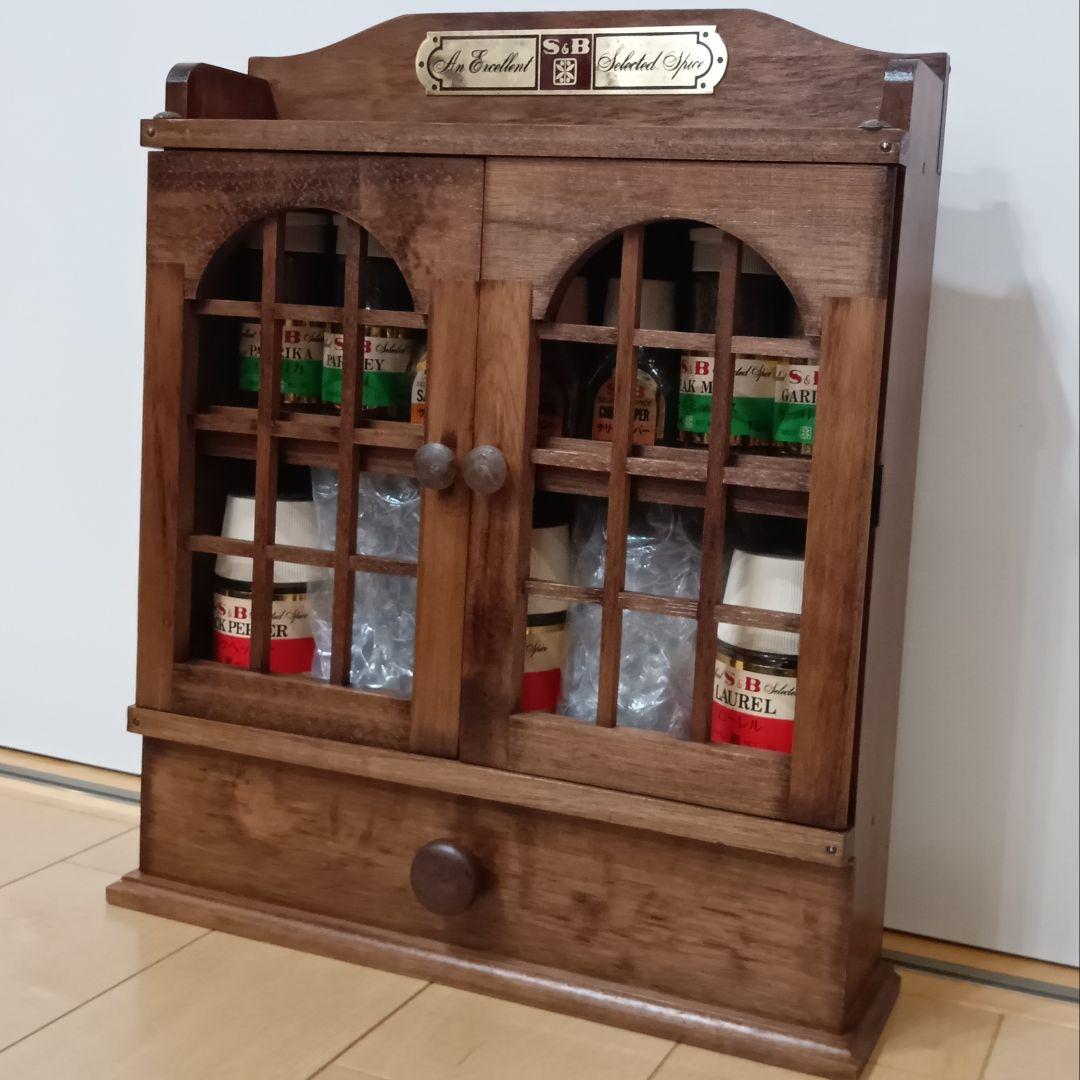アンティーク木製ラック　S&Bスパイスラック【未使用保管】