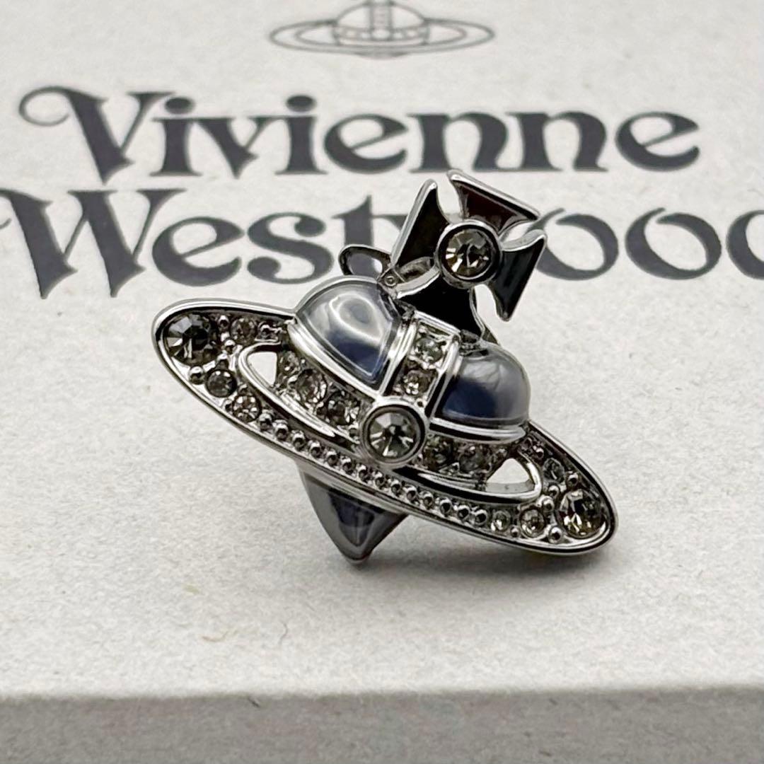 新品 ヴィヴィアンウエストウッド ディアマンテ ハート ピアス グレー 片耳