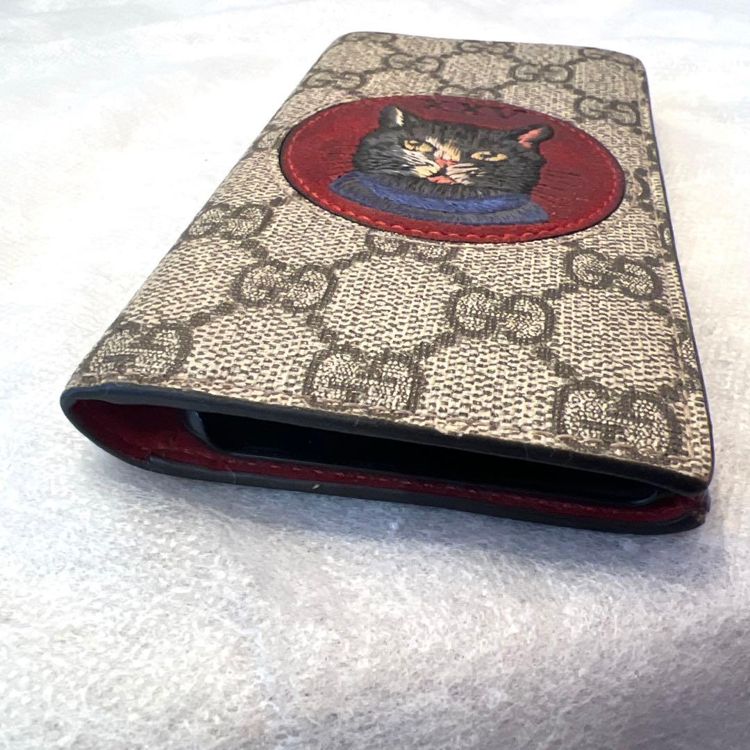 【正規品】GUCCI 手帳型ケース　iPhone7 猫