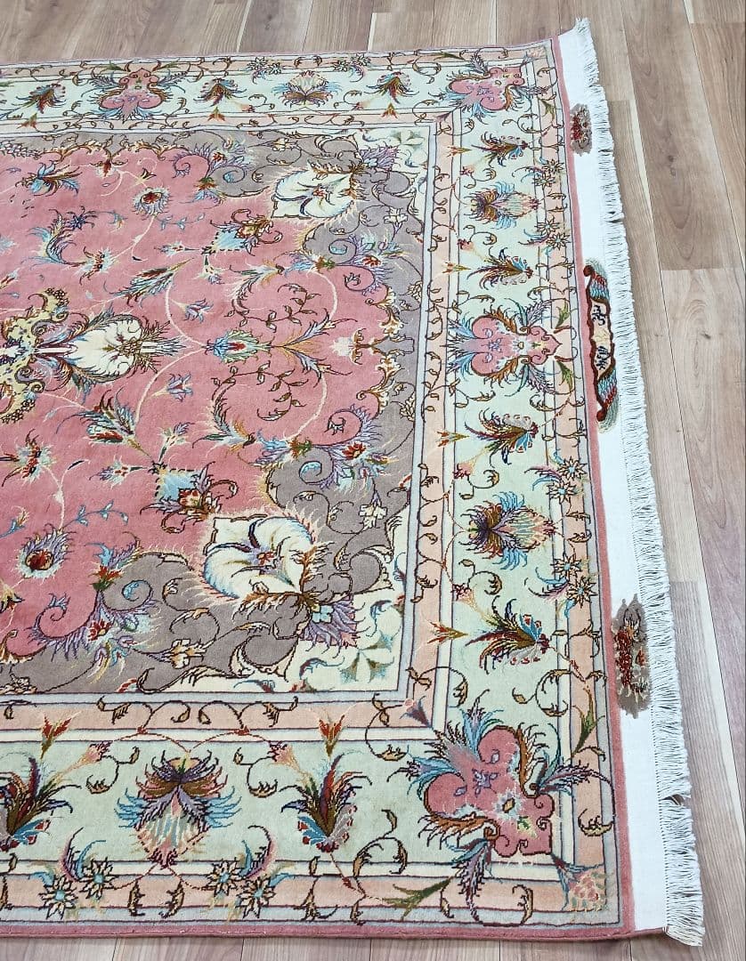 専用Y3054 ペルシャ絨毯 タブリーズ産 ザレザデ工房 ウール 手織り 3m