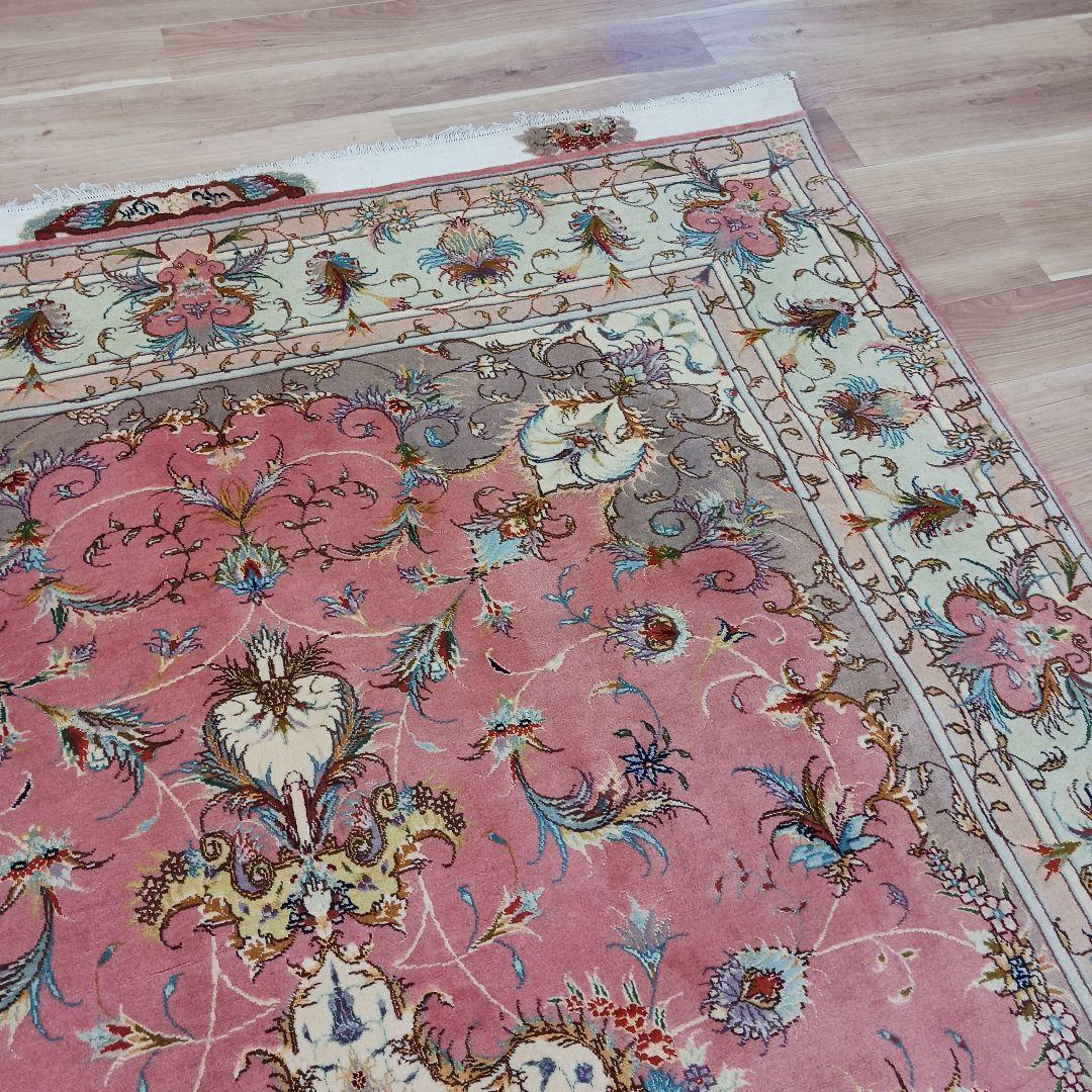 専用Y3054 ペルシャ絨毯 タブリーズ産 ザレザデ工房 ウール 手織り 3m