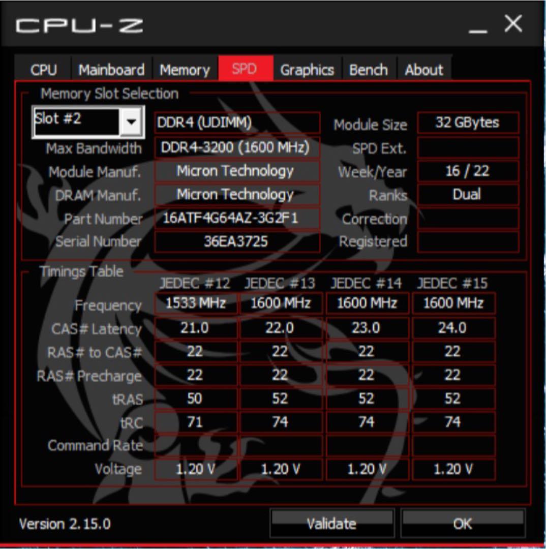 Micron純正 DDR4 デスクトップ用メモリ 32GB×2枚（計64GB）