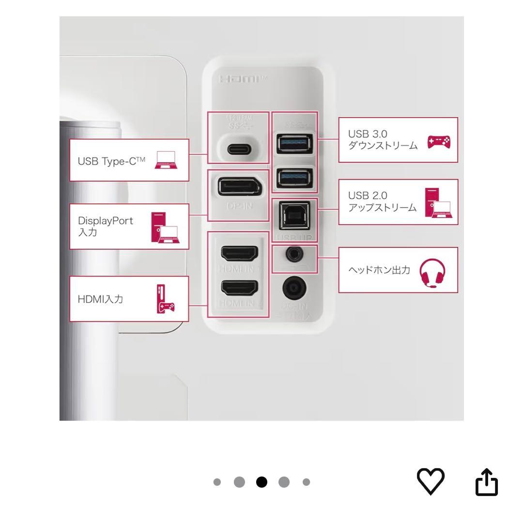 【美品】LG 32UQ850V-W 4K 31.5インチ IPS Black