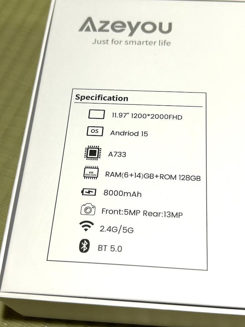 Android15 タブレット 12インチ 銀色 18GB+128GB+1TB
