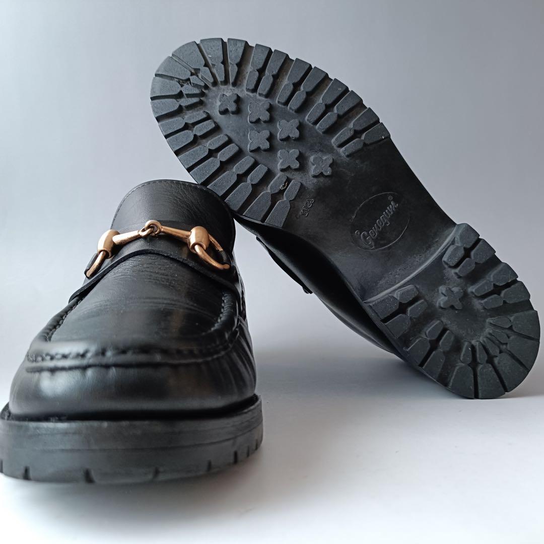 GUCCI グッチ ゴールドホースビットミドルローファー 61/2B