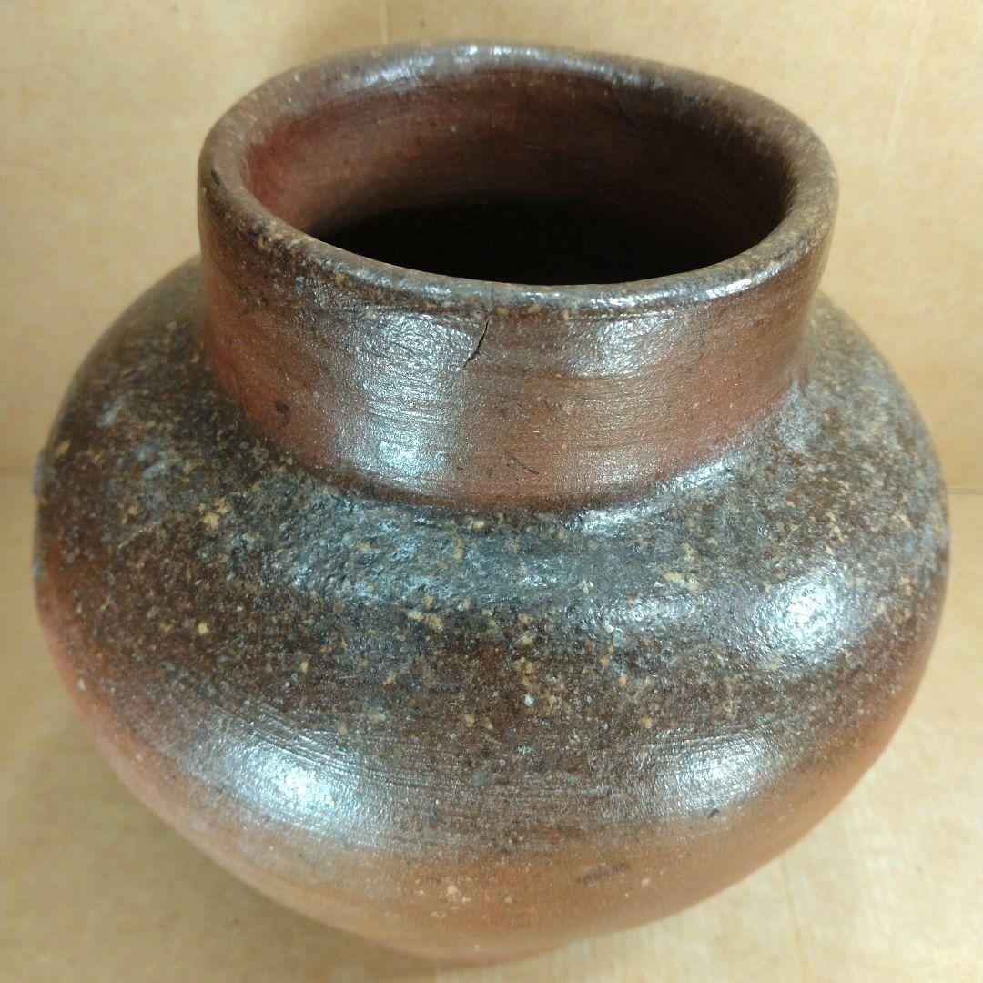 越前花入裏千家十六代 坐忘斎 書付箱 古越前(推定江戸期) 蹲 壷 六古窯