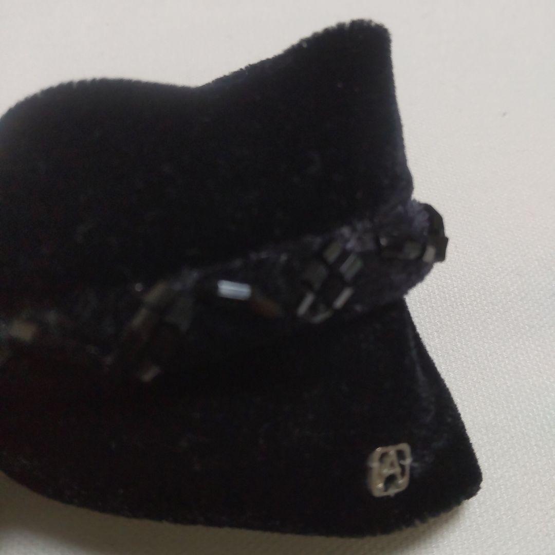 ALEXANDRE DE PARIS 黒色 ベルベット リボン ビーズ