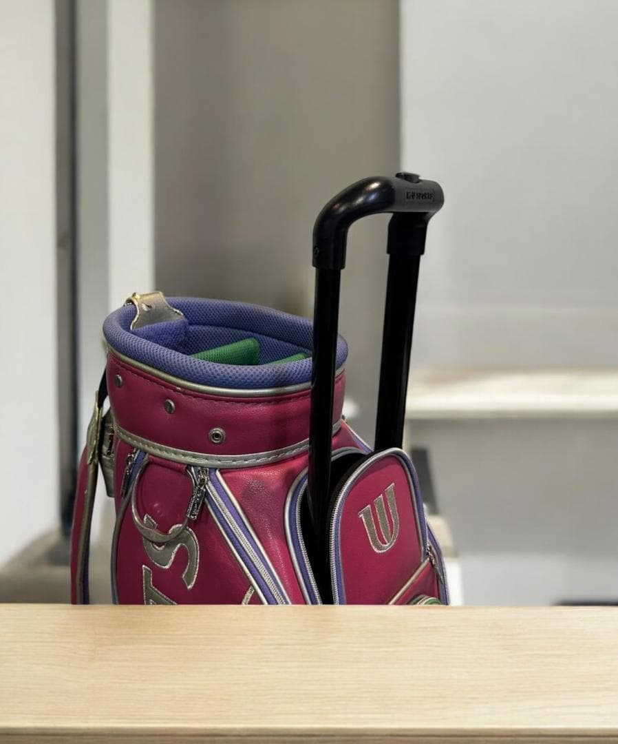 送料無料/美品　M-U SPORTS ピンク ゴルフバッグ/キャリー付き