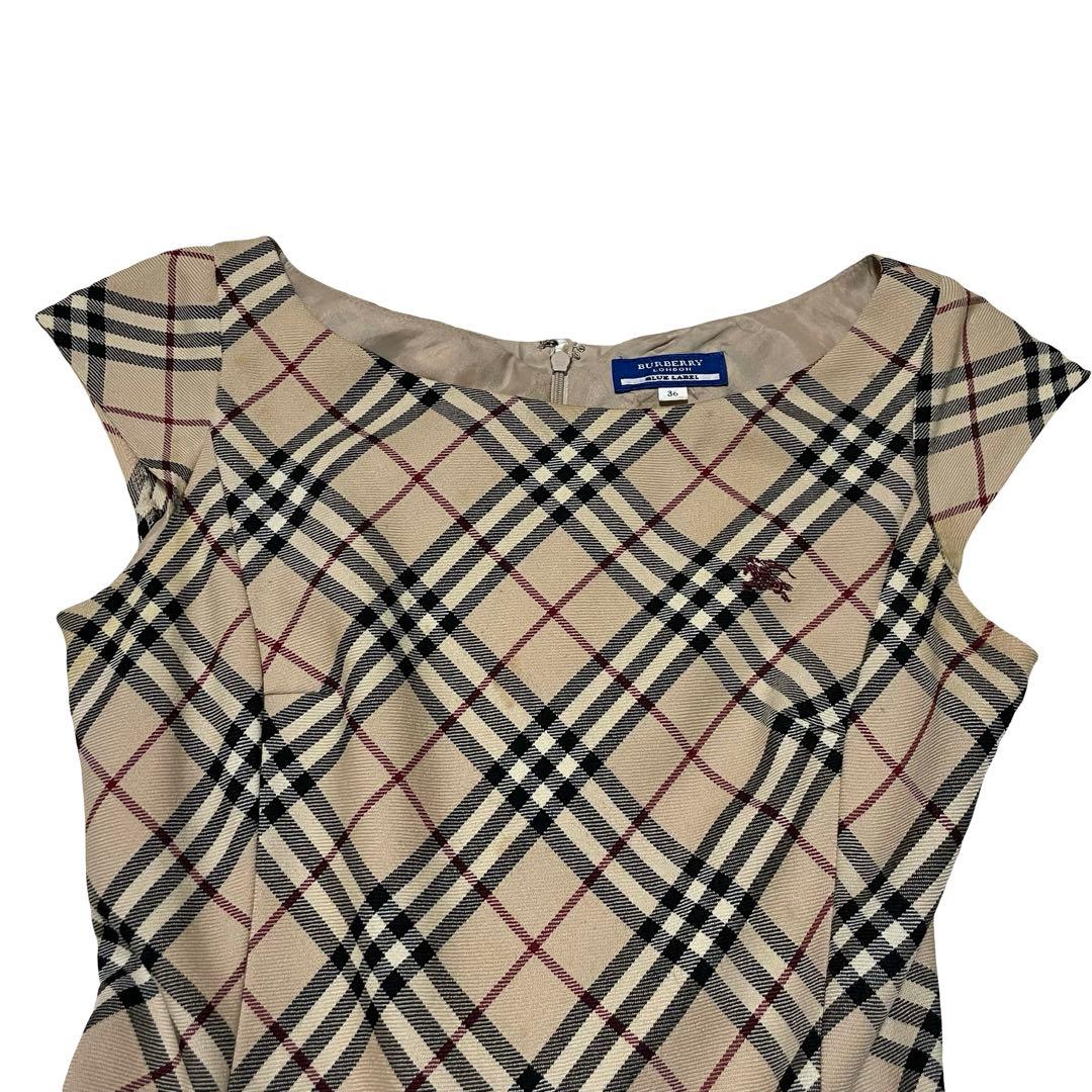 バーバリー　ワンピース　ノースリーブ　ノバチェック　レディース　38