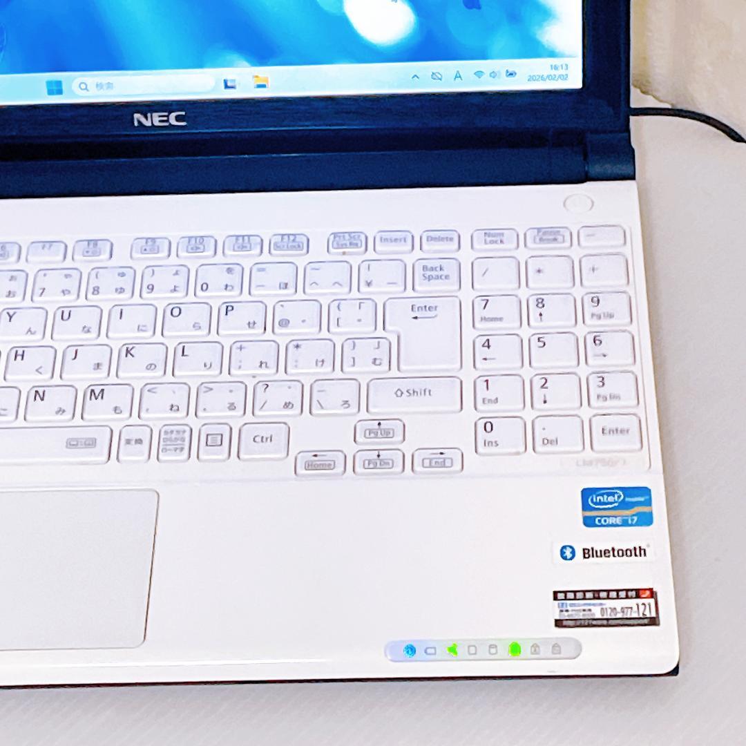 快速SSD i7 ノートパソコン Windows11 8GB NEC ノートPC