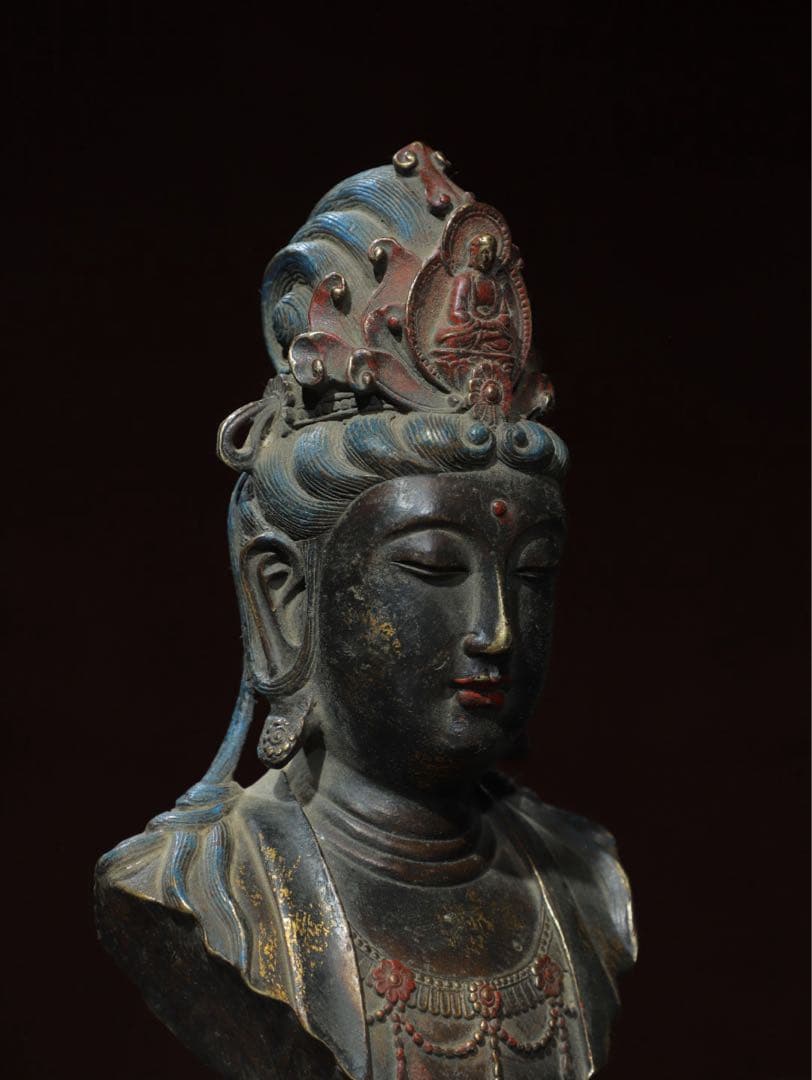 旧家　時代物　純銅拓金 観音様　縁起物　インテリア　古美術 美品