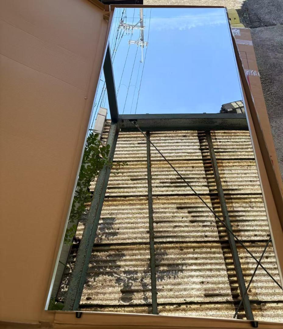 【美品】ダンスミラー 割れない鏡 幅80x160cm 姿見 銀色 4番