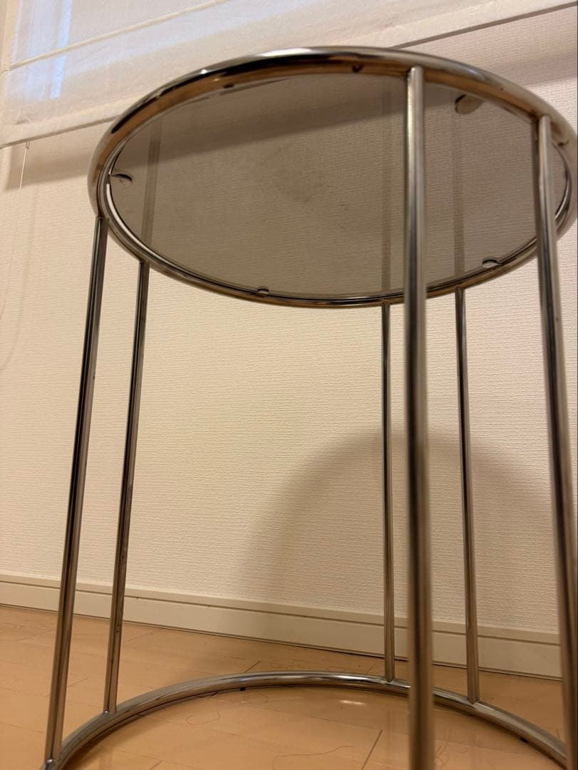 円形ガラスサイドテーブル