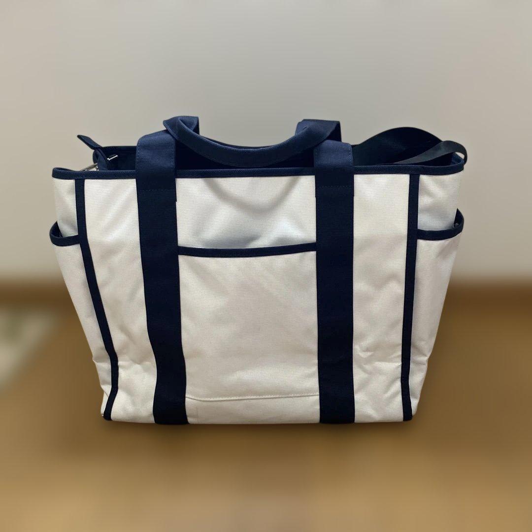 ジャックバニーロッカーバッグ、ネイビー/白