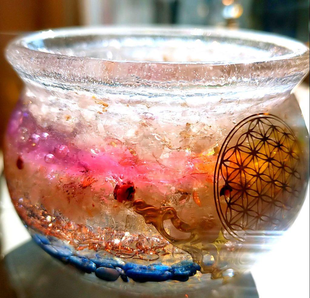 オルゴナイト　魔法壺　金運　浄化　引き寄せ　開運　活性化　インテリア　ルチル