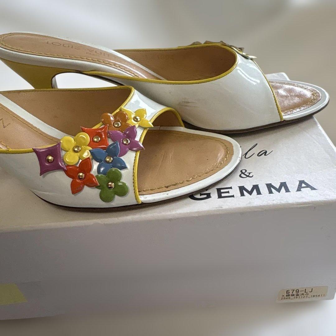 ルイヴィトンカラフル花モチーフ サンダル