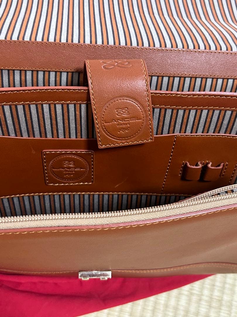 LANCELランセル ブラウンレザー ビジネスバッグ