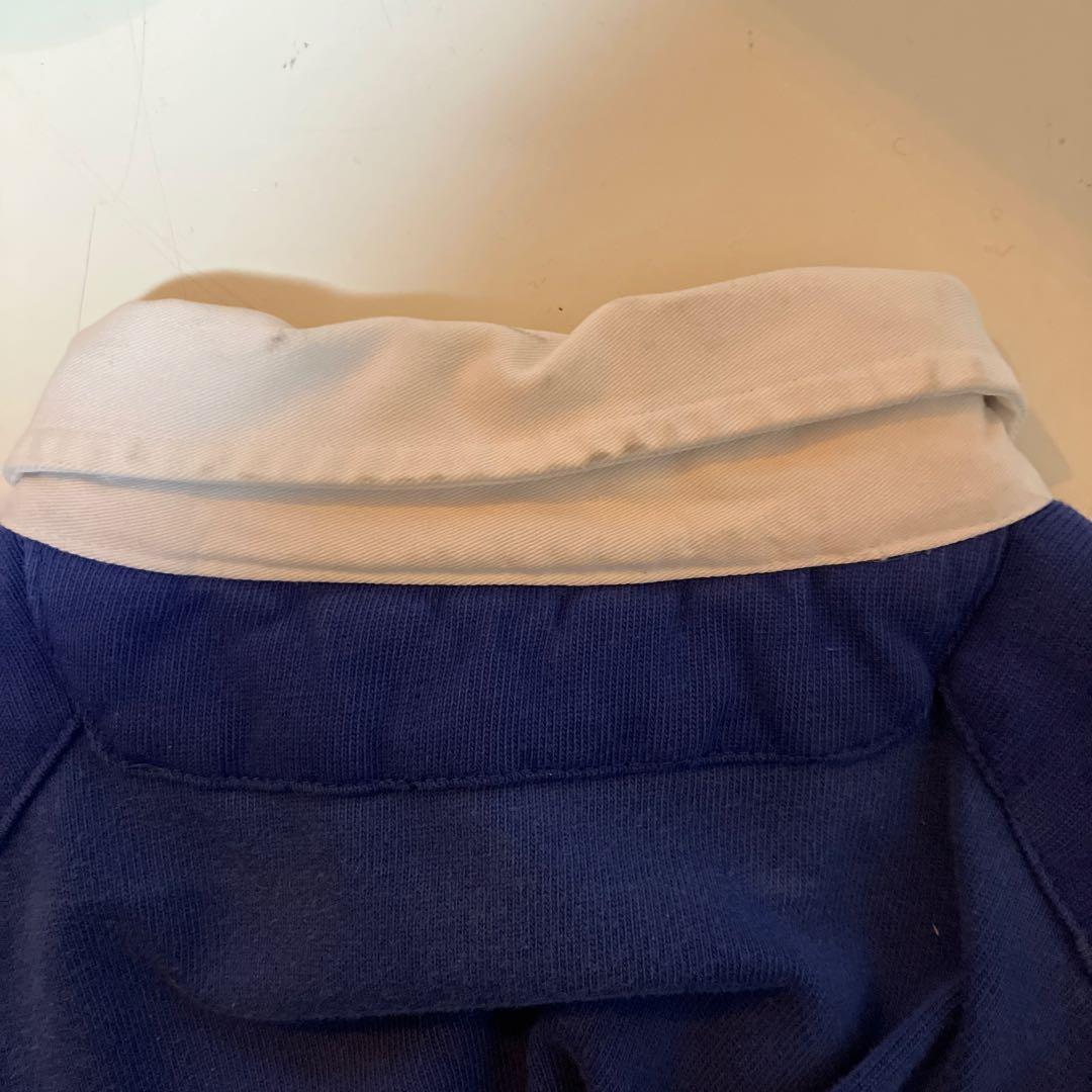 90s Polo by Ralph Lauren 長袖ラガーシャツ 刺繍 ブルー