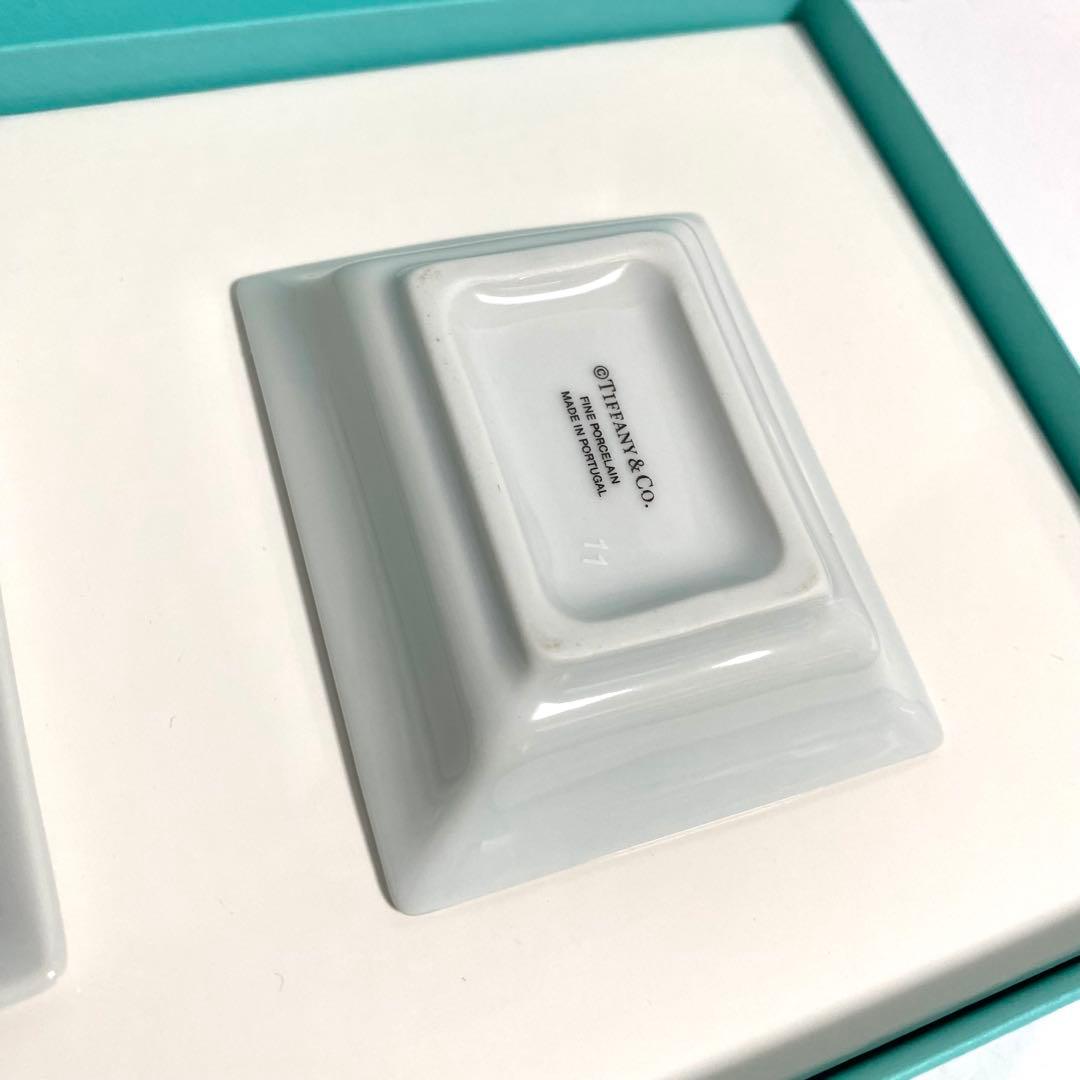 【未使用】Tiffany ティファニー ミニトレイ 小物入れ 陶器 セット