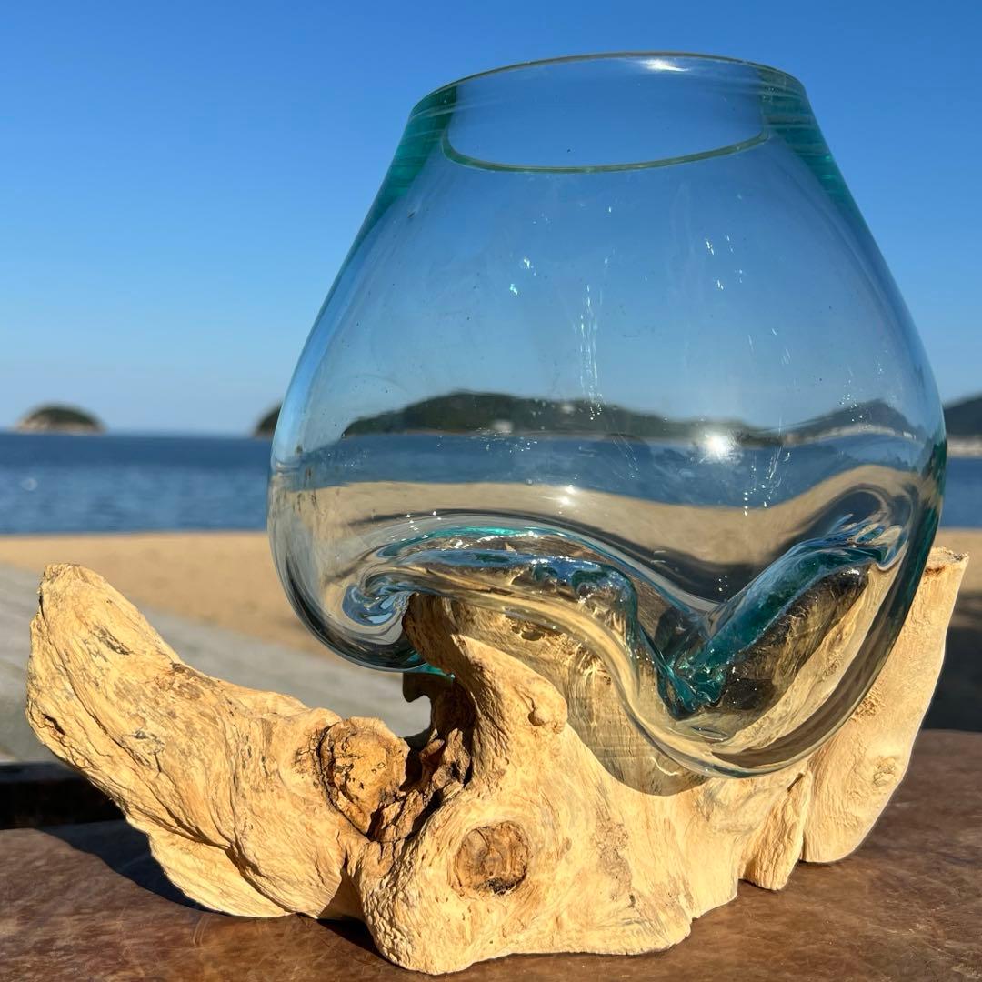 流木ガラスオブジェW18A 花瓶 金魚鉢 ガーデニング テラリウム 観賞魚 容器