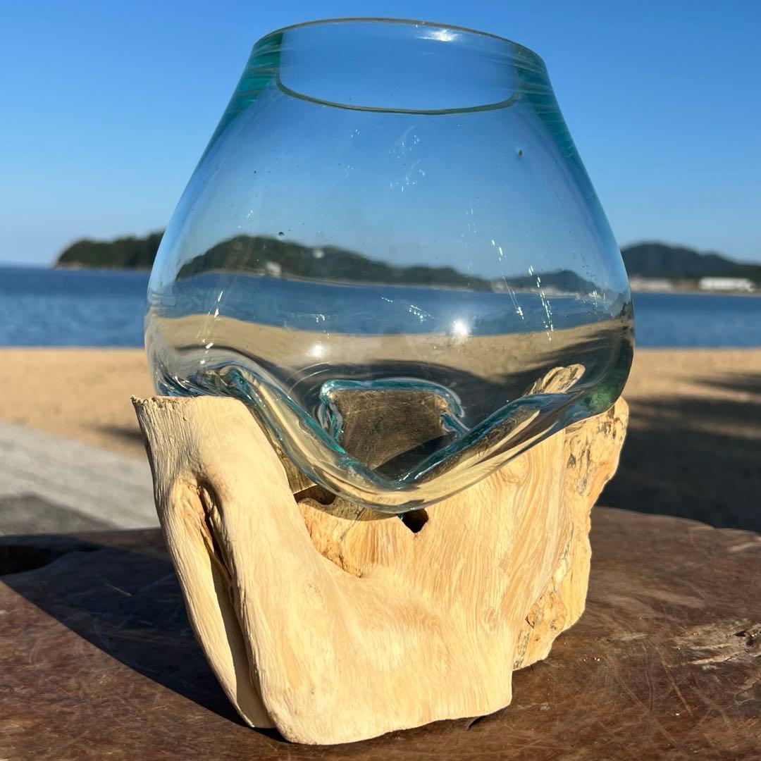 流木ガラスオブジェW18A 花瓶 金魚鉢 ガーデニング テラリウム 観賞魚 容器