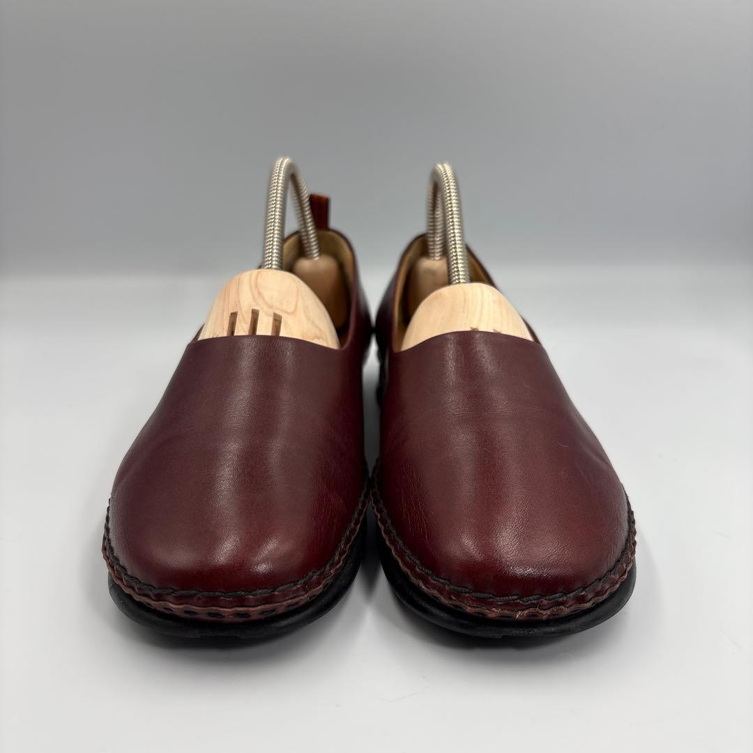 エルメス　レザー　バーガンディ　フラットシューズ　ローファー　リボン